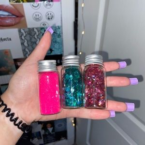 3 FASHION BRIGHT NEON 3D GLITTER